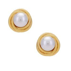 REVOLVE Heavenly Mayhem Gigi Earrings in Gold and Faux Center Pearl Post Back